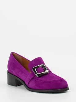 Damen Andrea Puccini – Loafer aus Veloursleder violett