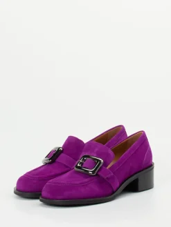 Damen Andrea Puccini – Loafer aus Veloursleder violett