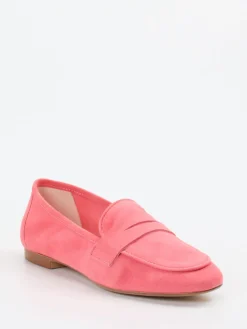 Damen Andrea Puccini – Loafer aus Veloursleder Korallrosa