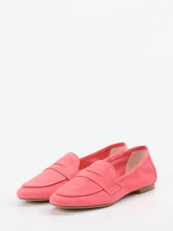 Damen Andrea Puccini – Loafer aus Veloursleder Korallrosa
