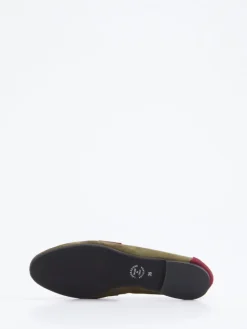 Damen Andrea Puccini – Loafer aus Veloursleder Oliv