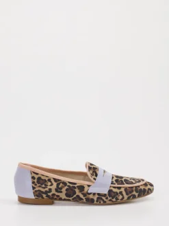 Damen Andrea Puccini – Loafer aus Veloursleder mit Leoprint