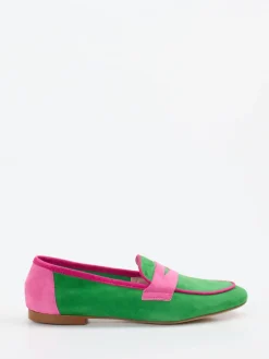 Damen Andrea Puccini – Loafer aus Veloursleder -pink