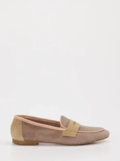 Damen Andrea Puccini – Loafer aus Veloursleder in Taupe