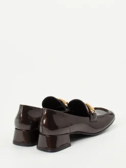 Damen Andrea Puccini – Loafer aus Lackleder Dunkel