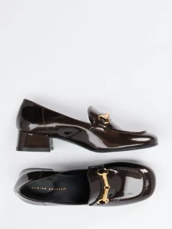 Damen Andrea Puccini – Loafer aus Lackleder Dunkel