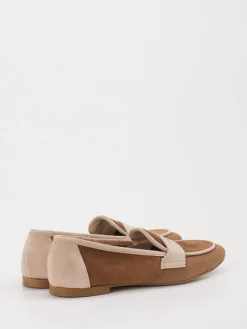 Damen Andrea Puccini – Loafer aus Veloursleder Cognac