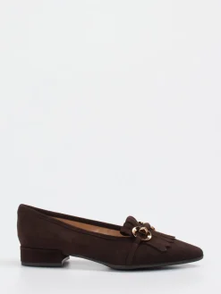 Damen Andrea Puccini – Loafer aus Veloursleder Dunkel