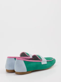 Damen Andrea Puccini – Loafer aus Veloursleder Smaragdgrün