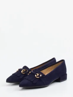 Damen Andrea Puccini – Loafer aus Veloursleder Dunkel