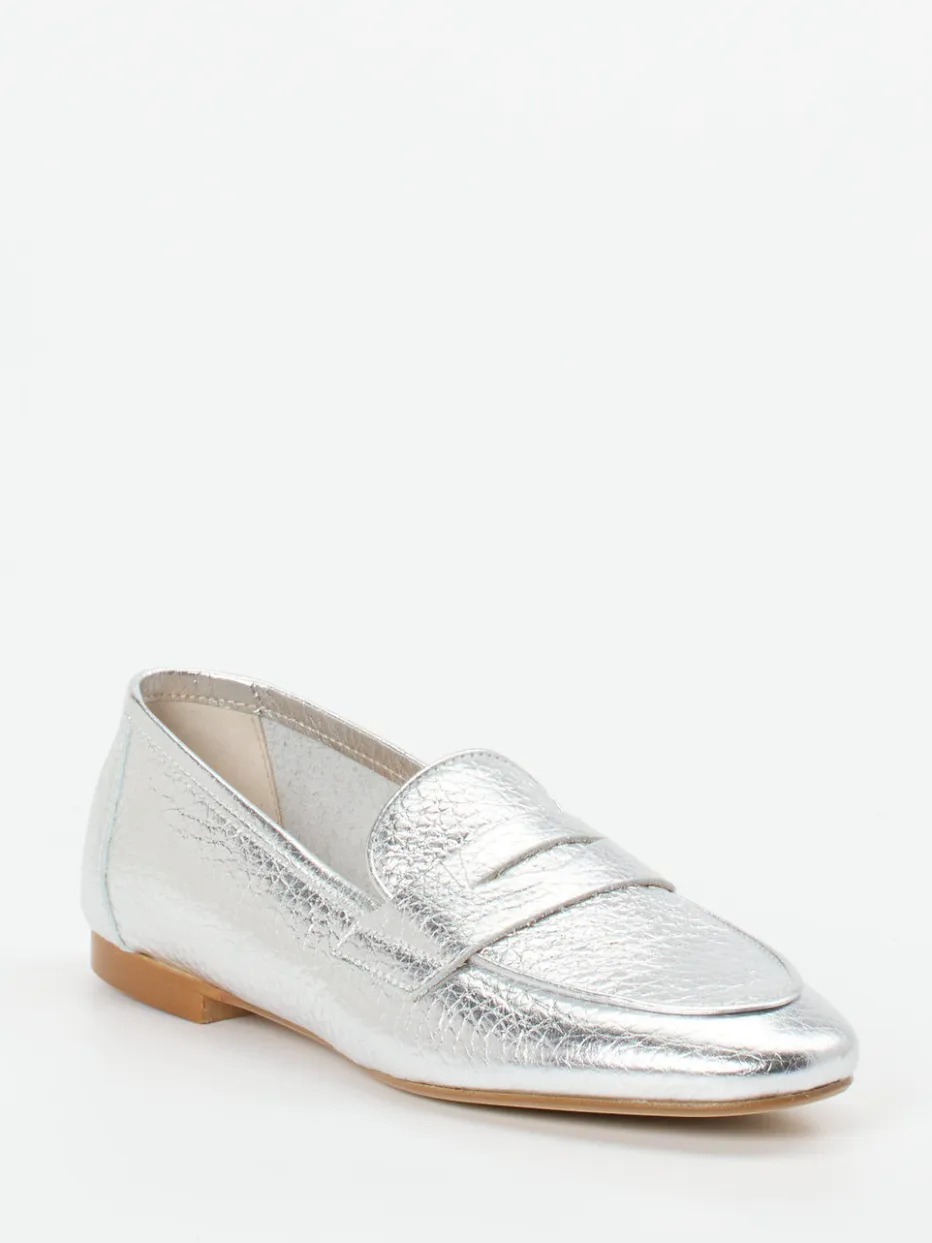 Damen Andrea Puccini – Loafer aus Metallic-Glattleder