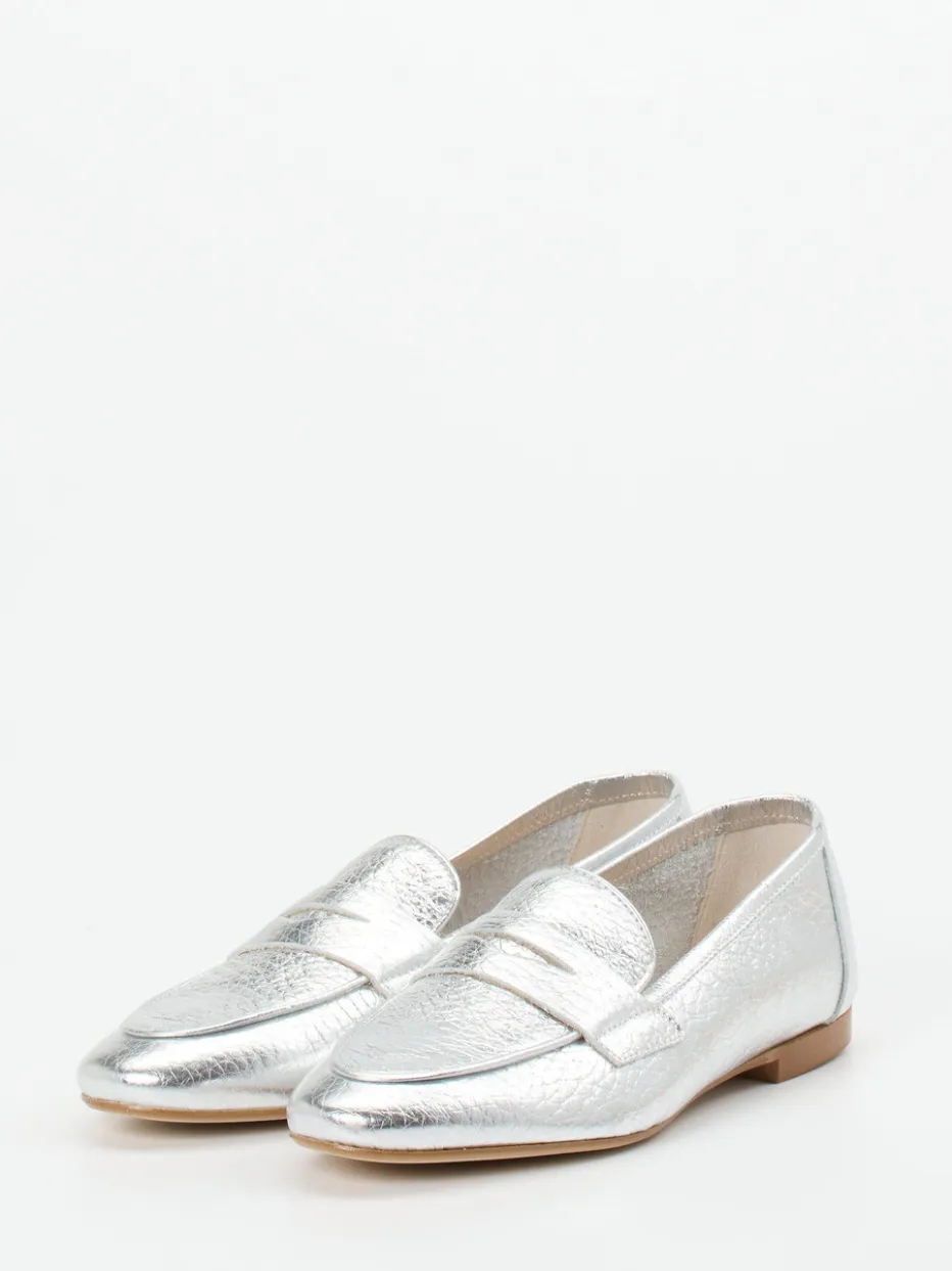 Damen Andrea Puccini – Loafer aus Metallic-Glattleder