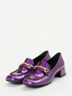 Damen Andrea Puccini – Loafer aus Lackleder Violett-Metallic