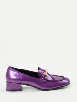Damen Andrea Puccini – Loafer aus Lackleder Violett-Metallic