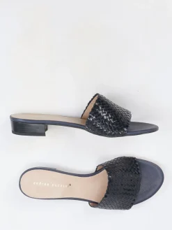 Damen Andrea Puccini – Mules aus Flechtleder in Schwarz