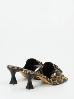 – Mules aus geprägtem Leder Leoprint*Andrea Puccini Sale