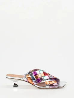 – Mules aus Metallicleder mit Flechtstruktur*Andrea Puccini Online