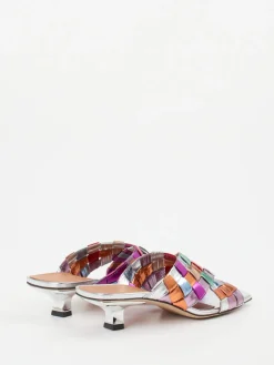 – Mules aus Metallicleder mit Flechtstruktur*Andrea Puccini Online