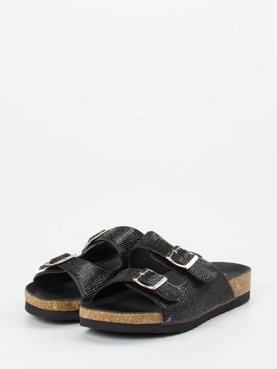 Damen Andrea Puccini – Pantolette aus Metallicleder