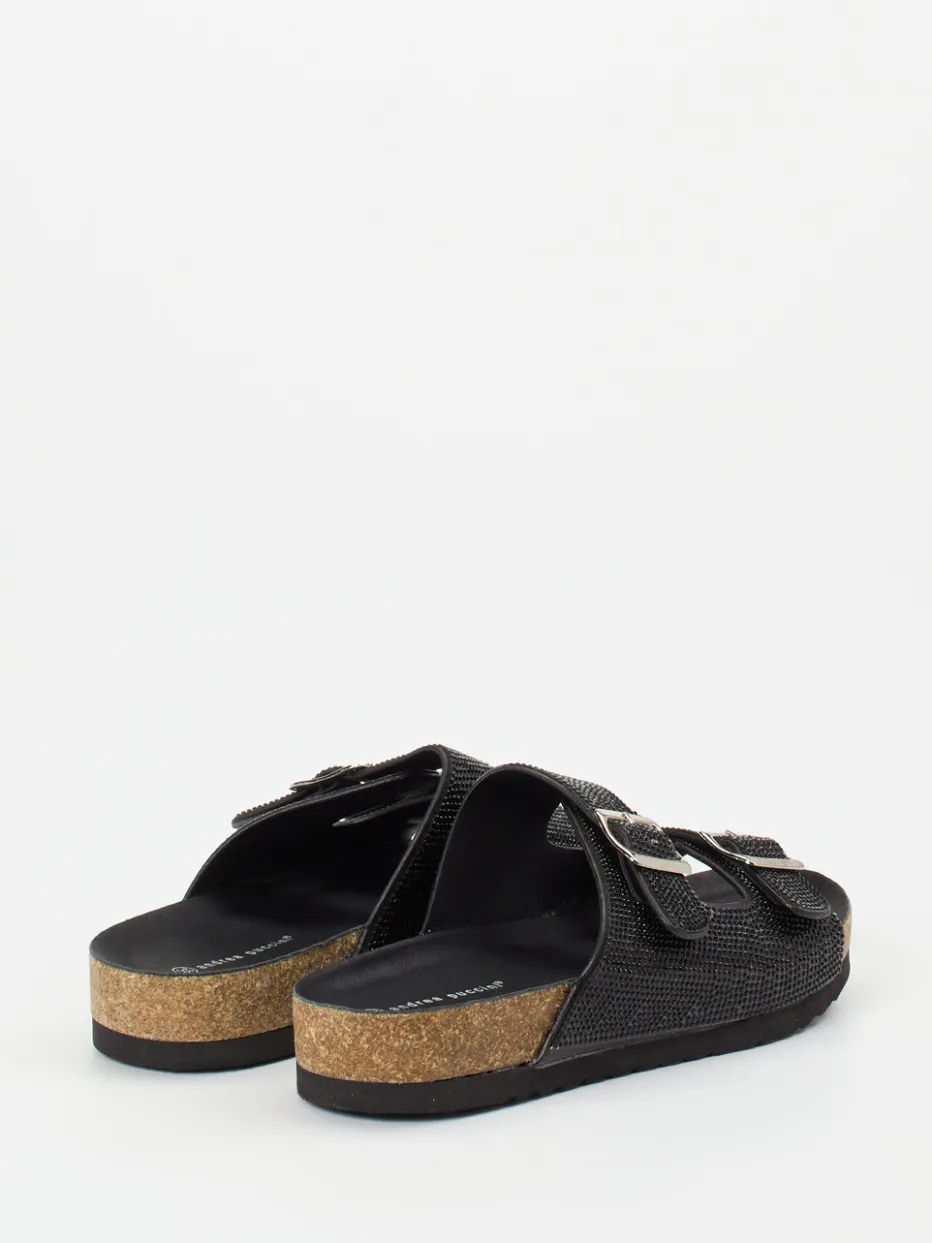 Damen Andrea Puccini – Pantolette aus Metallicleder