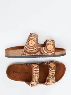 – Pantoletten aus Metallicleder Braun*Andrea Puccini Discount