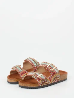 – Pantoletten aus Metallicleder mit Perlen*Andrea Puccini Hot