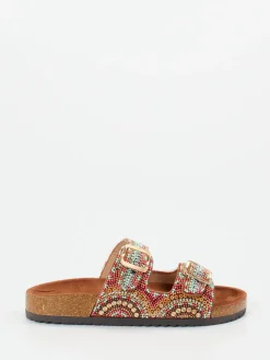 – Pantoletten aus Metallicleder mit Perlen*Andrea Puccini Hot