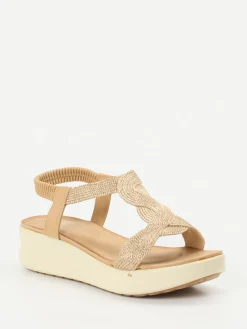 Damen Andrea Puccini – Plateau-Sandale aus Textil farben