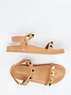 – Riemchensandale aus Kalbleder Camel*Andrea Puccini Clearance