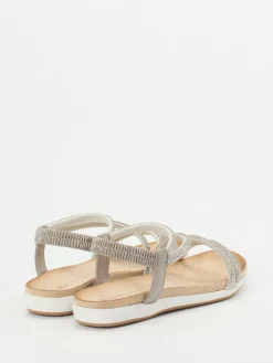 Damen Andrea Puccini – Riemchensandalen aus Metallicleder