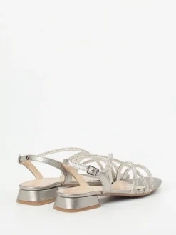 Damen Andrea Puccini – Riemchensandale aus Metallic