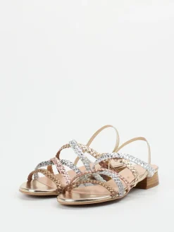 Damen Andrea Puccini – Riemchensandale aus Metallicsynthetik