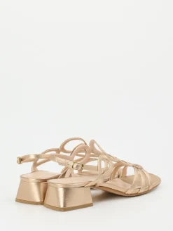 Damen Andrea Puccini – Riemchensandale aus Metallicleder