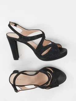 Damen Andrea Puccini – Sandalette aus Metallic mit Glitzerlook