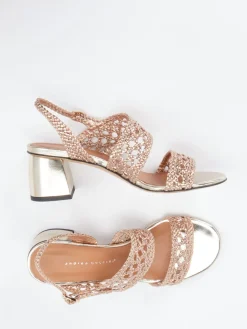 – Sandalette aus Metallicleder Roségold*Andrea Puccini Discount