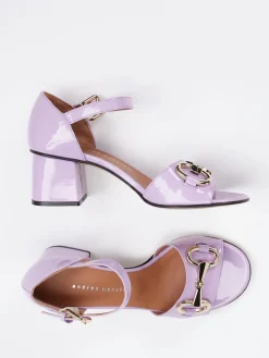 Damen Andrea Puccini – Sandaletten aus Lackleder Flieder