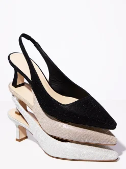 Damen Andrea Puccini – Slingback-Pumps aus Metallicleder