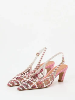 – Slingback-Pumps aus Flechtleder rosé*Andrea Puccini Hot