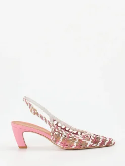 – Slingback-Pumps aus Flechtleder rosé*Andrea Puccini Hot
