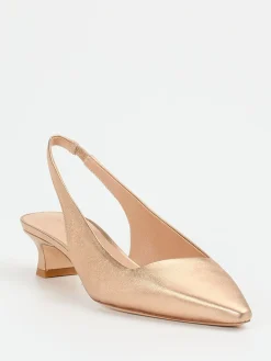 – Slingback-Pumps aus Metallicleder Rosé*Andrea Puccini Clearance