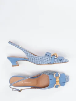 Damen Andrea Puccini – Slingbacks aus Kalbleder geflochten hell