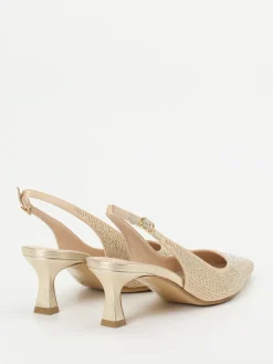 Damen Andrea Puccini – Slingback-Pumps aus Metallicleder