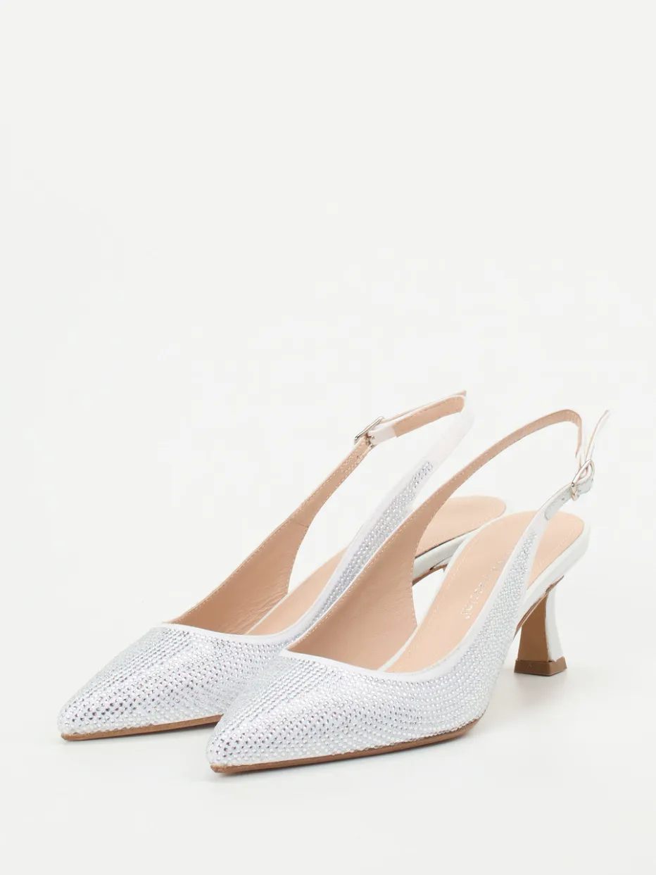 Damen Andrea Puccini – Slingback-Pumps aus Metallicleder