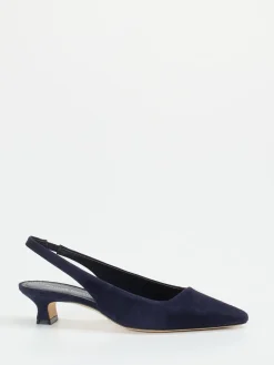 Damen Andrea Puccini – Slingpumps aus Veloursleder Dunkel