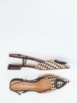 Damen Andrea Puccini – Slingpumps aus Synthetik in Flechtoptik