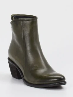 Damen Andrea Puccini – Stiefelette aus Kalbleder in Oliv