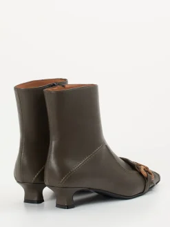 – Stiefeletten aus Lammleder oliv*Andrea Puccini Clearance