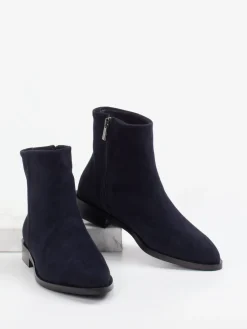 Damen Andrea Puccini – Stiefelette aus Veloursleder dunkel