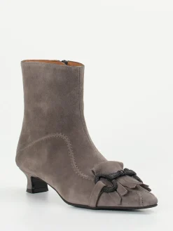 – Stiefelette aus Veloursleder taupegrau*Andrea Puccini Clearance