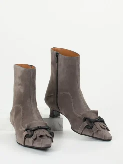 – Stiefelette aus Veloursleder taupegrau*Andrea Puccini Clearance